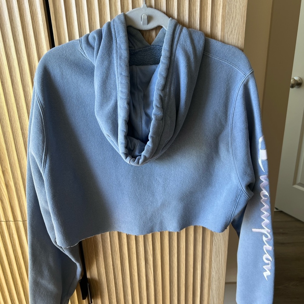 Champion Light Blue Cropped Sweatshirt - Picture 3 of 3